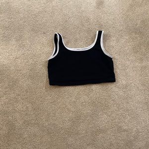Black with white trim crop top!